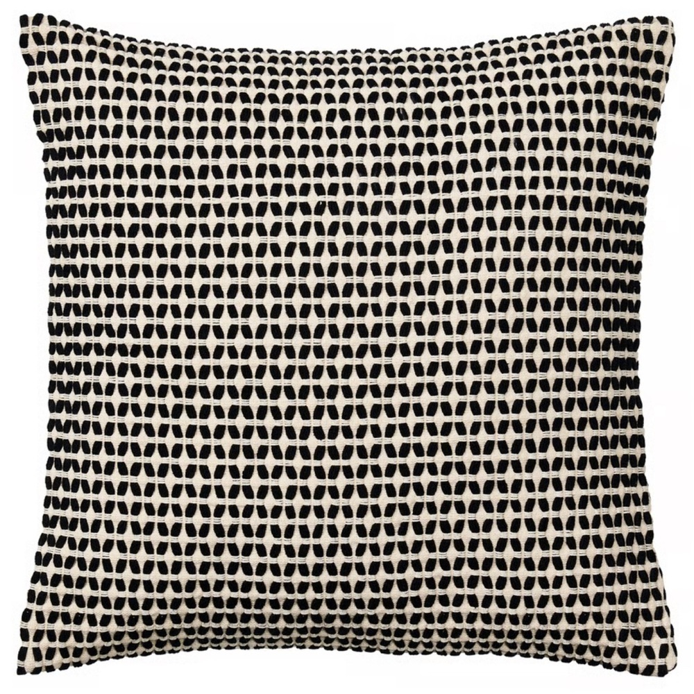 (2) IKEA - Black & White Patterned Throw Pillow Covers - 100% Cotton - KUSTFLY
